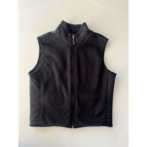 Banana Republic Black Quilted Fleece Vest Women’s Medium Full Zip